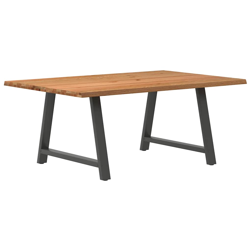 vidaXL Eettafel met natuurlijke rand 180x120x74 cm massief eikenhout