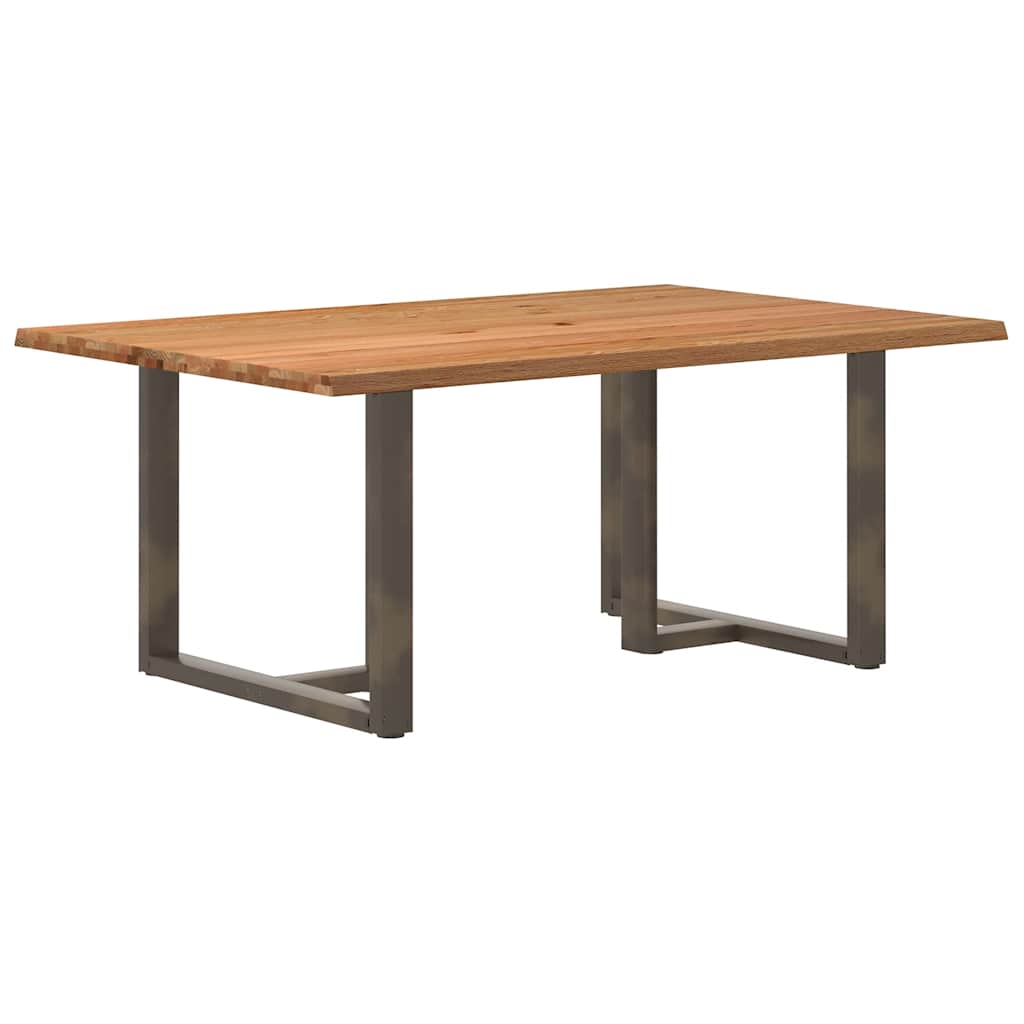 vidaXL Eettafel met natuurlijke rand 180x120x74 cm massief eikenhout
