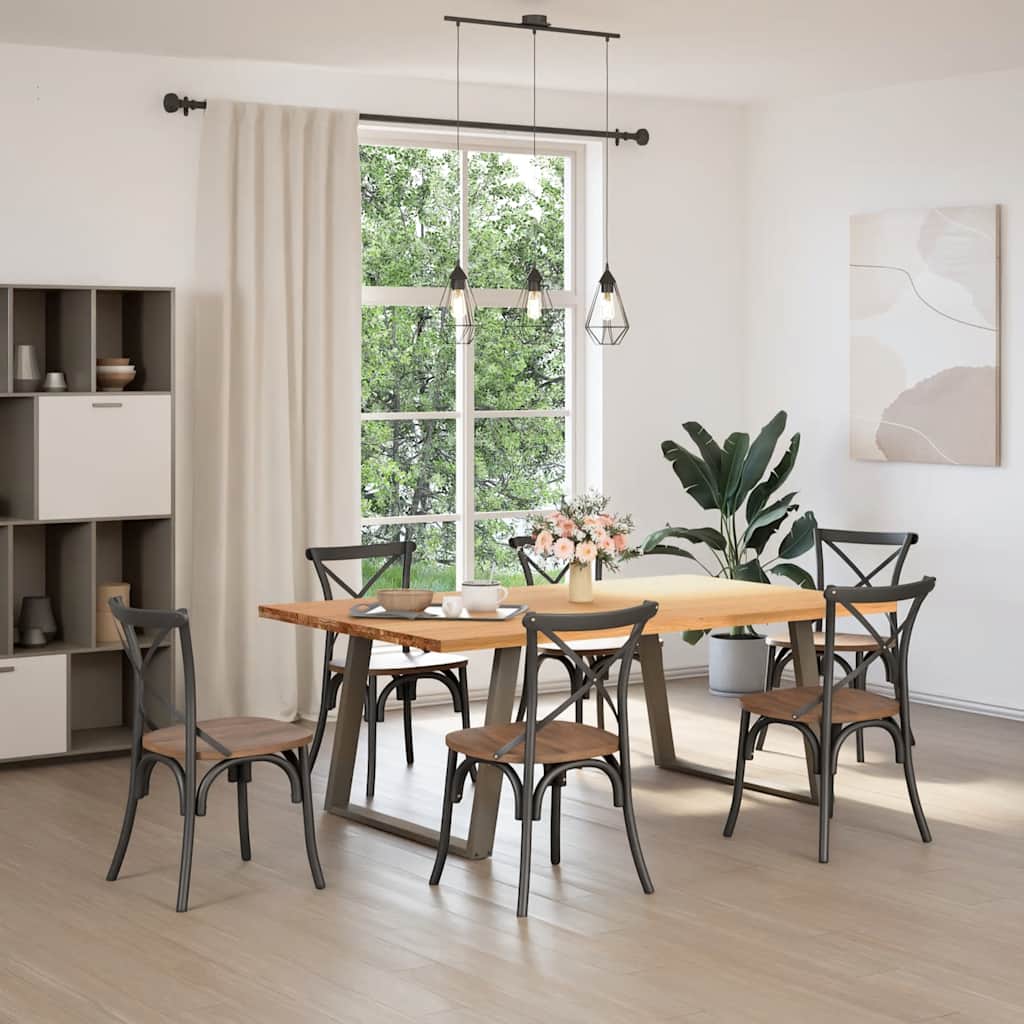 vidaXL Eettafel rechthoekig 200x120x74 cm massief eikenhout lichtbruin afbeelding