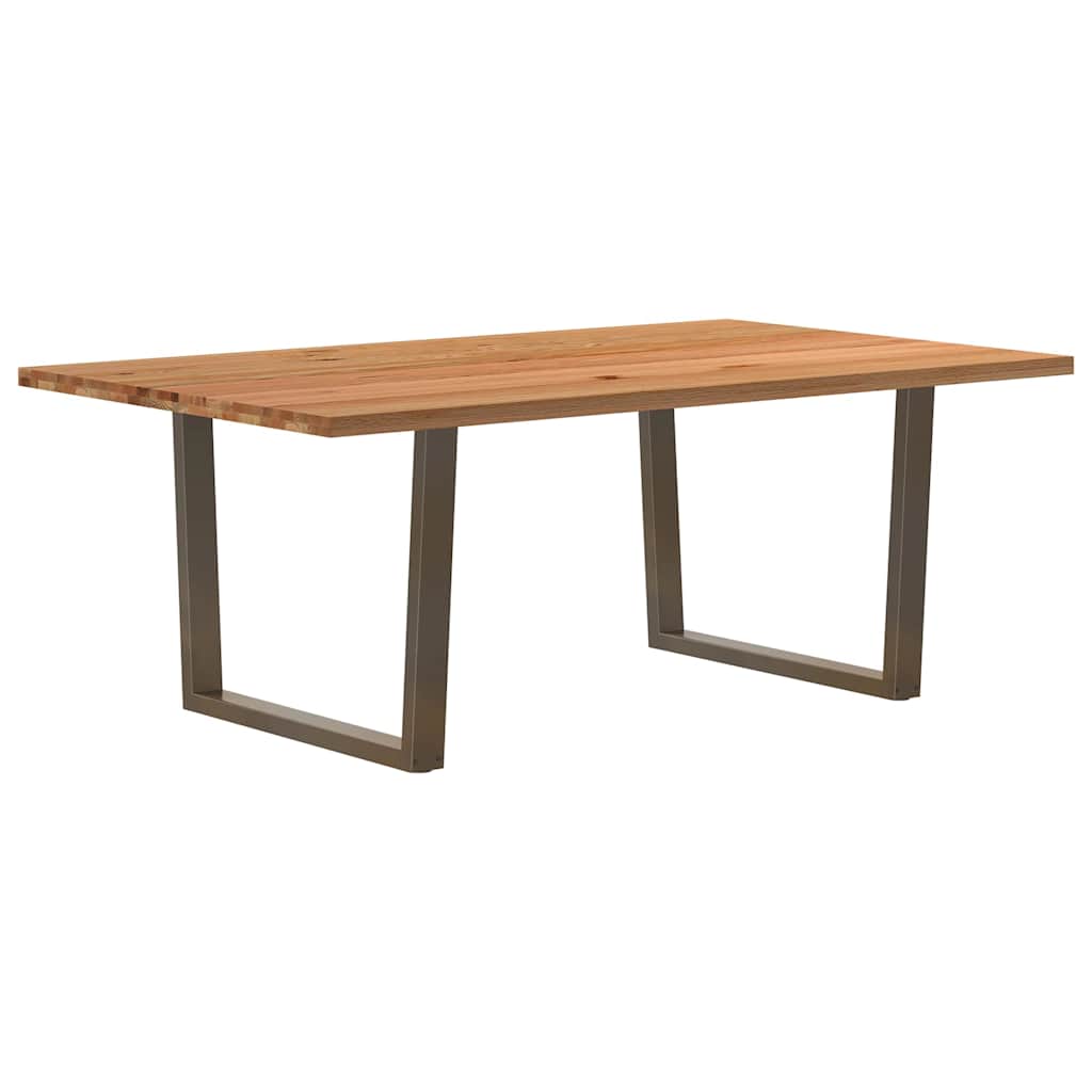 vidaXL Eettafel rechthoekig 200x120x74 cm massief eikenhout lichtbruin