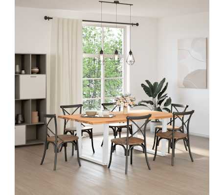 vidaXL Eettafel met natuurlijke rand massief eikenhout