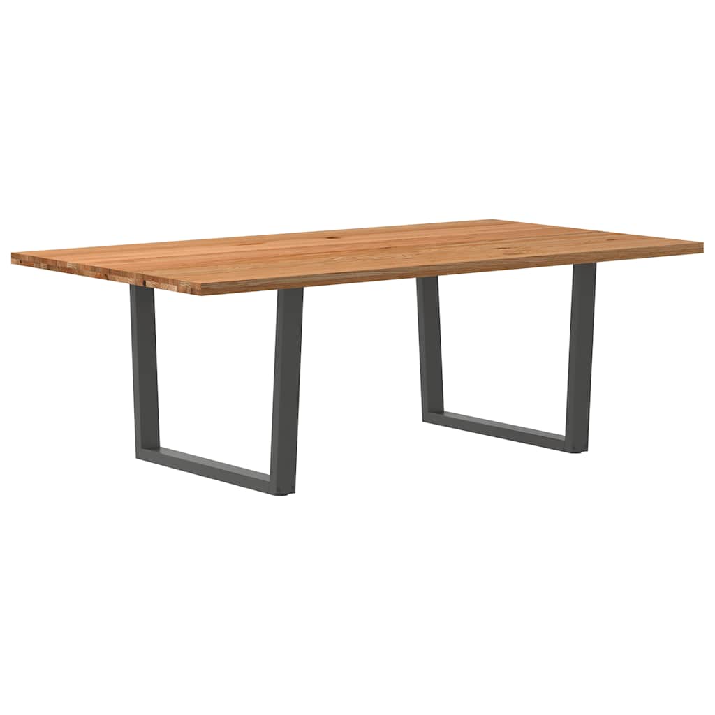 vidaXL Eettafel rechthoekig 220x120x74 cm massief eikenhout lichtbruin