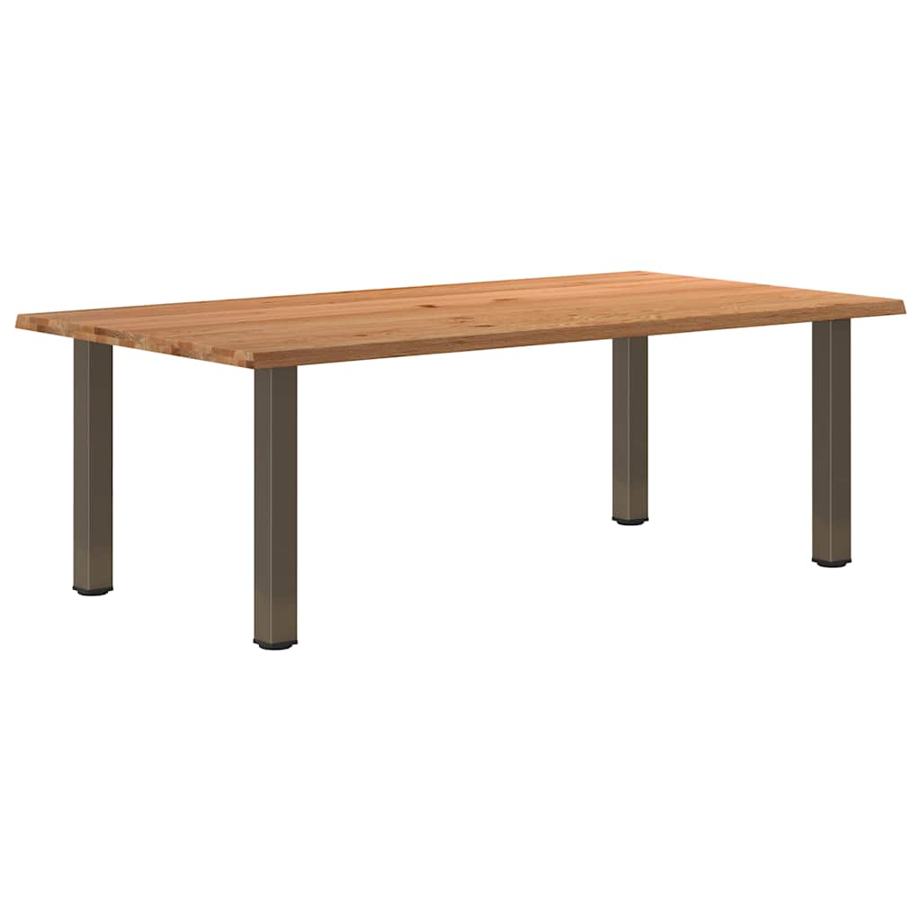 vidaXL Eettafel met natuurlijke rand 220x120x74 cm massief eikenhout
