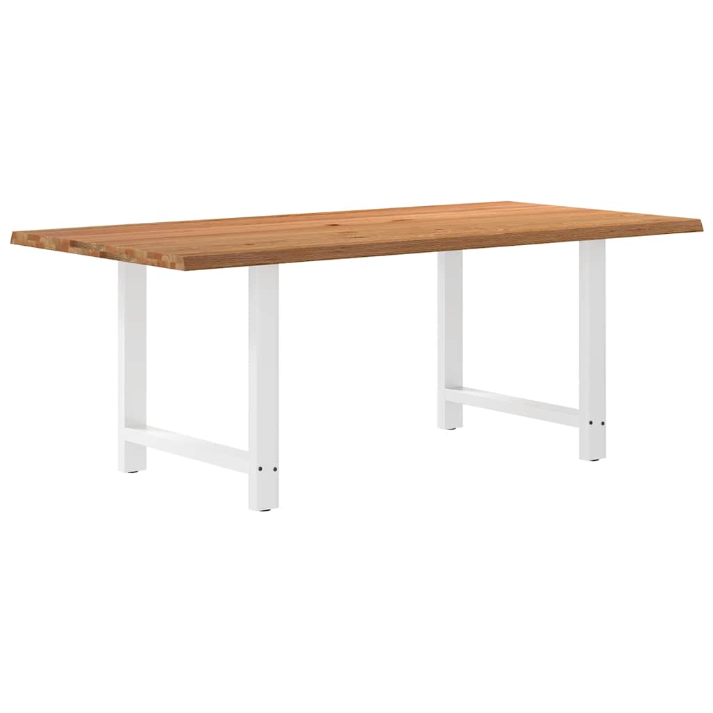 vidaXL Eettafel met natuurlijke rand massief eikenhout rechthoekig