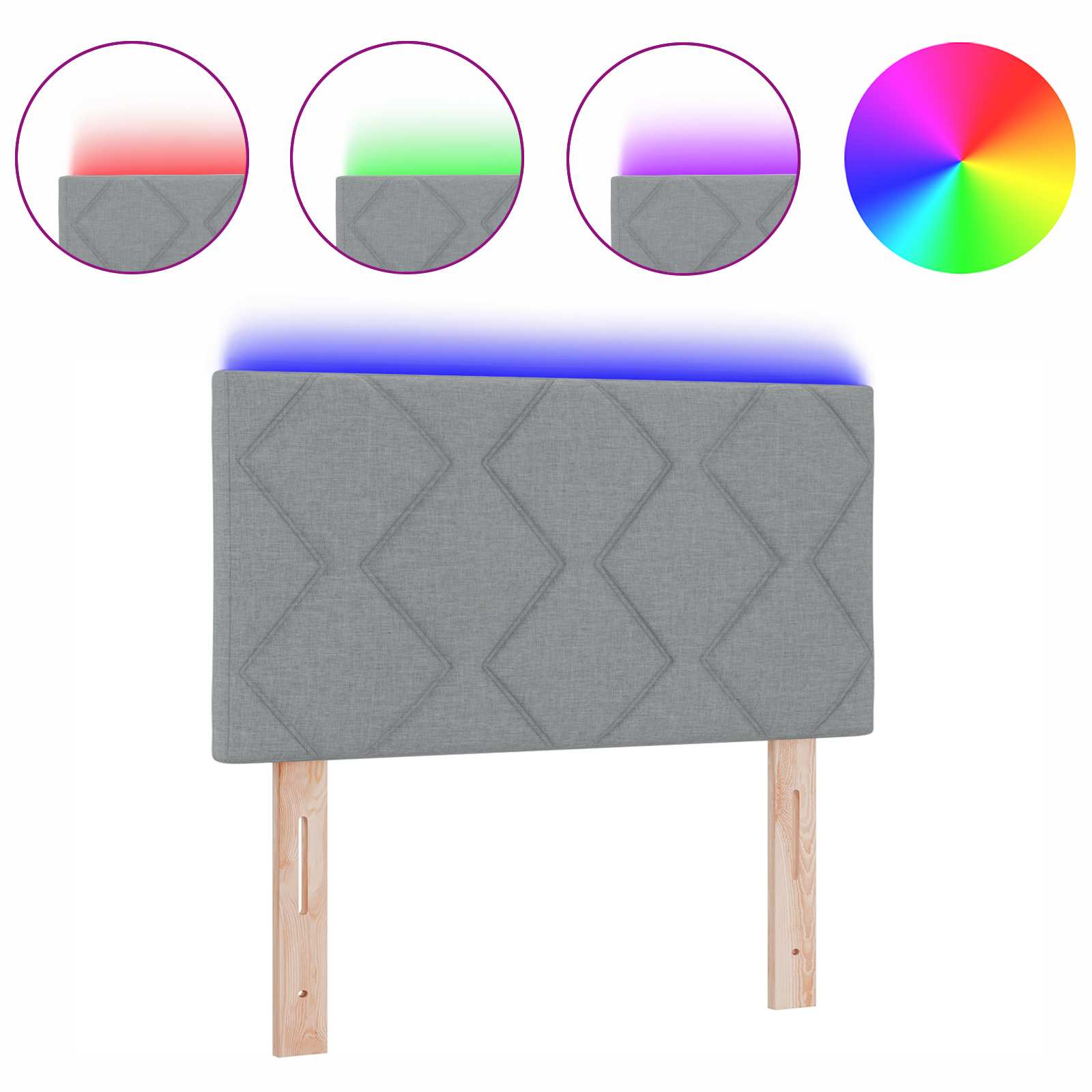 Peats LED -ribatuledega peaga Helehall 80 cm kangas 2 Kõik vajalik sinu aeda ja koju! Peats LED -ribatuledega peaga Helehall 80 cm kangas - Image 2