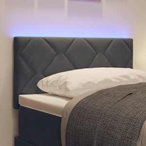 LED hlavová deska Tmavě šedá 80 cm samet - obrázek 4