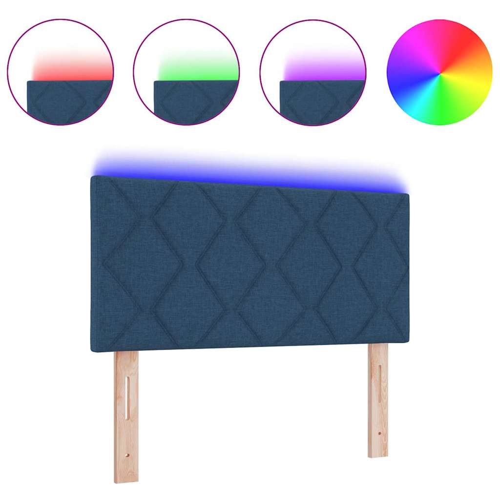 Zagłówek Ze LED Lights Z zagłówkiem Niebieski 90 cm tkanina
