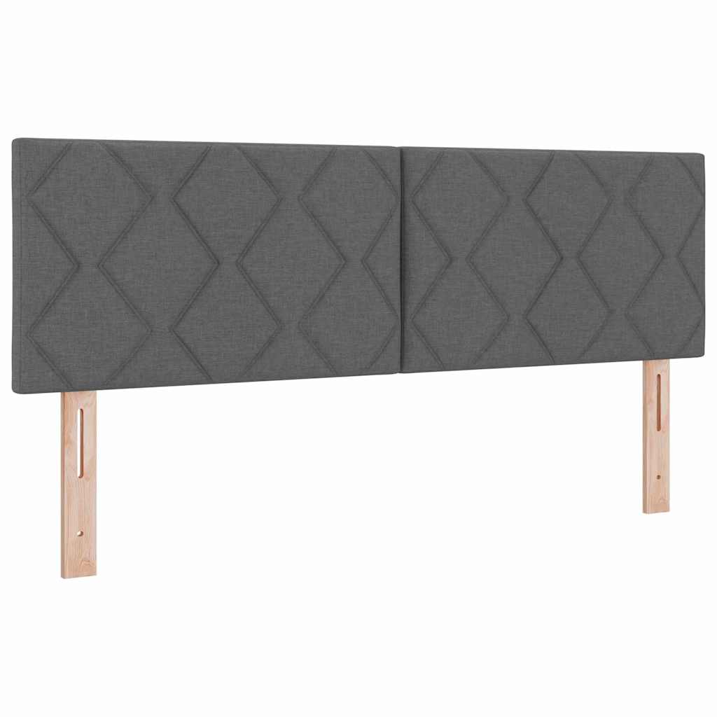 LED-päätylauta timanttilohko muotoilu tummanharmaa 144 cm kangas