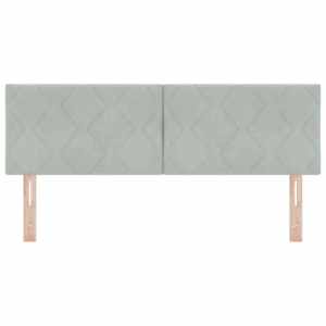 LED hlavová deska Světle šedá 144 cm samet - obrázek 5
