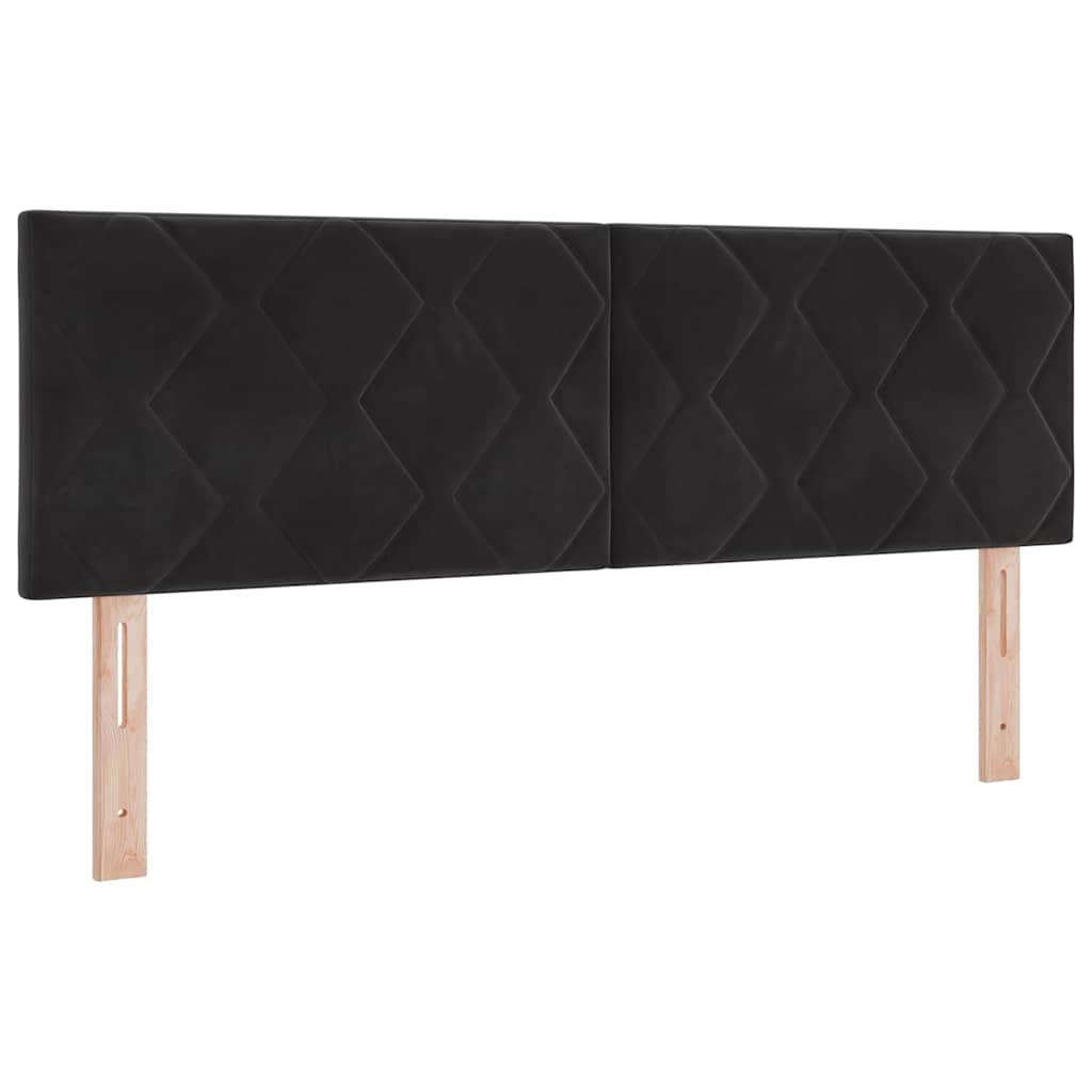 LED-päätylauta Timanttipalapäädyn muotoilu Musta 144 cm Sametti