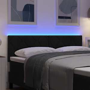 LED hlavová deska Černý 160 cm textil - obrázek 4