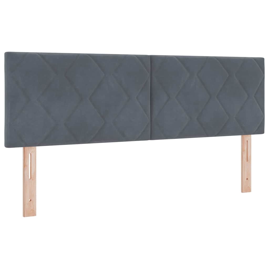 LED-pääty Timantti-lohkopatterni Tumma harmaa 160 cm Velvet