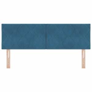 LED hlavová deska Tmavě modrá 160 cm samet - obrázek 5