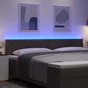 LED hlavová deska Hnědá 200 cm textil - obrázek 4