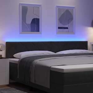 LED hlavová deska Černý 200 cm samet - obrázek 4