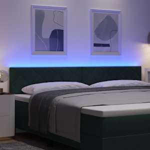 LED hlavová deska Tmavě zelená 200 cm samet - obrázek 4