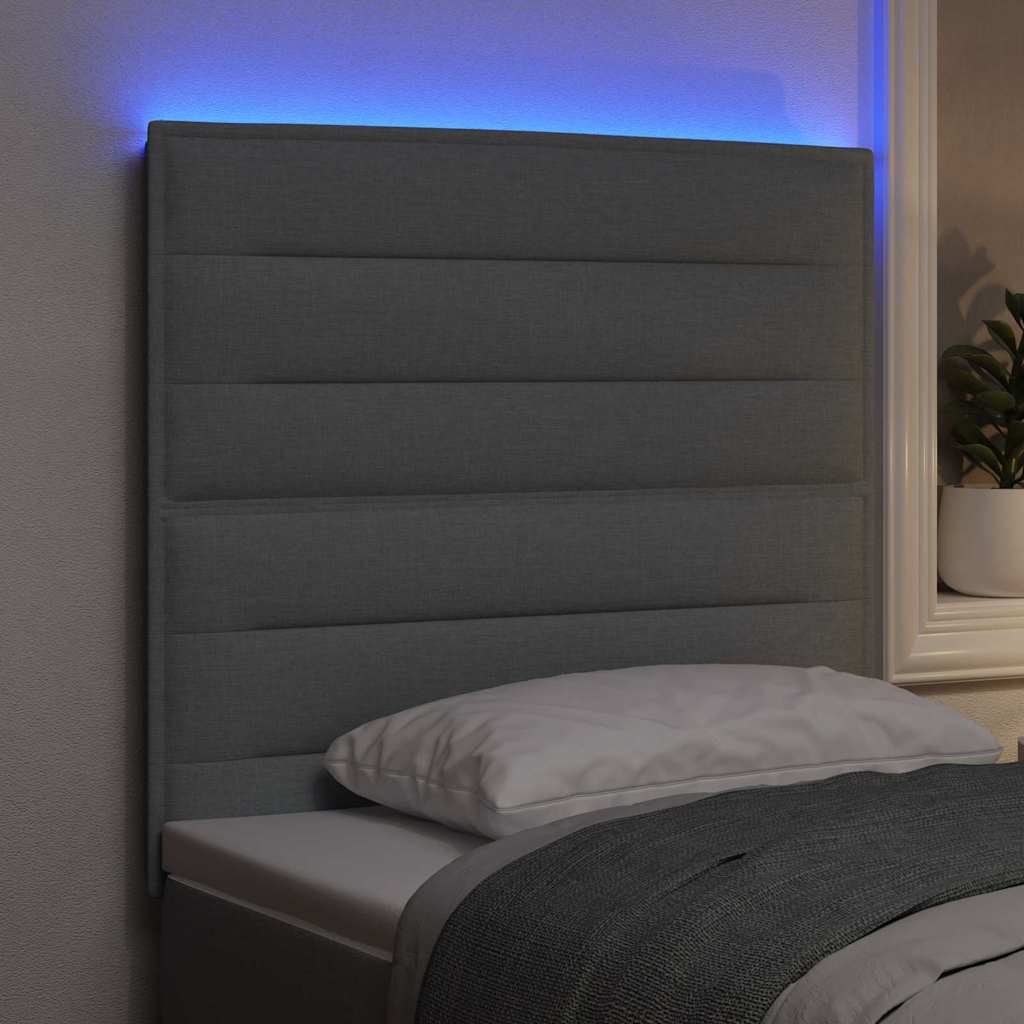 LED hlavová deska s LED pásky s čelo Světle šedá 100 cm textil - obrázek 4