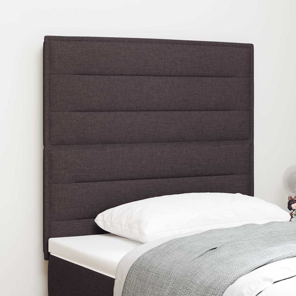 LED Hovedgærde Linjer Design Mørkebrun 100 cm Stof