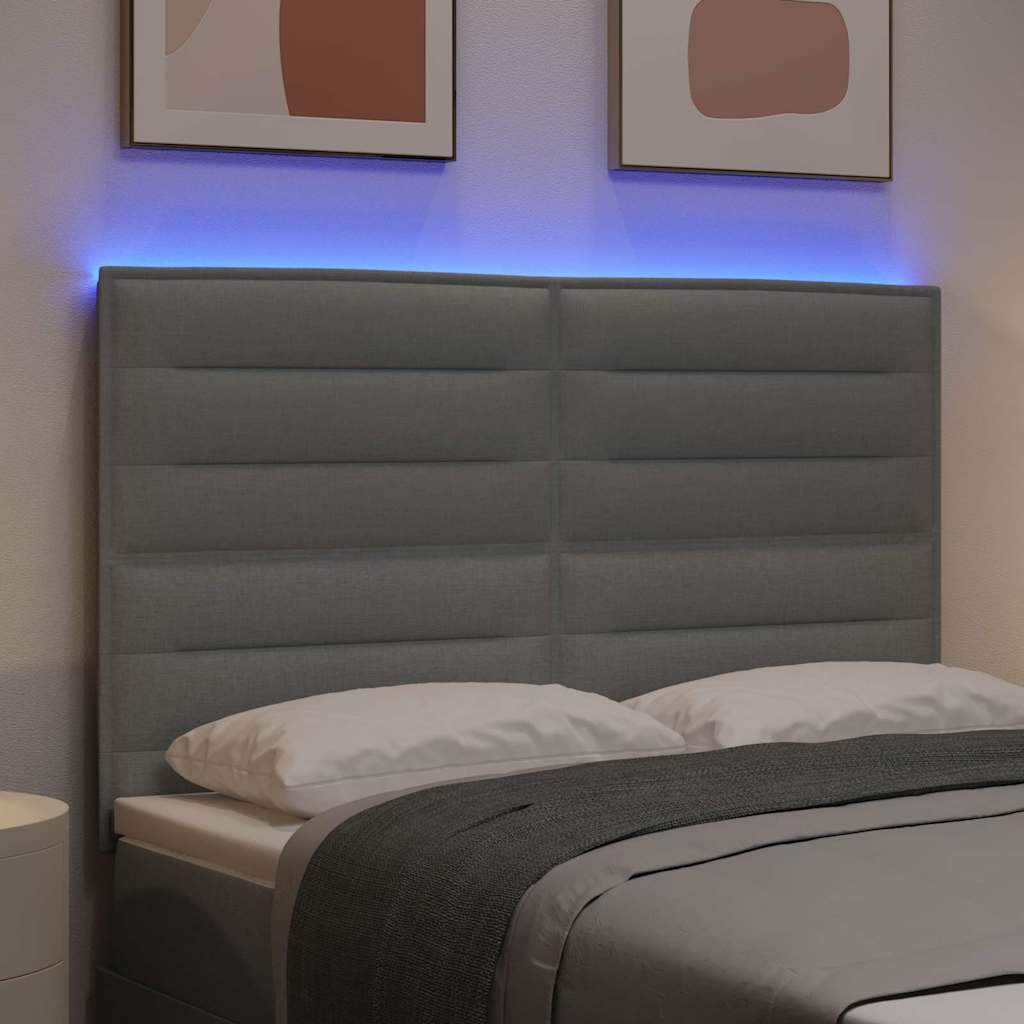 LED hlavová deska s LED pásky s čelo Světle šedá 144 cm textil - obrázek 4