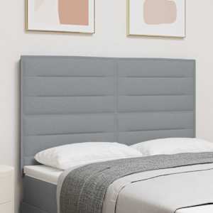 LED hlavová deska s LED pásky s čelo Světle šedá 160 cm textil - obrázek 1