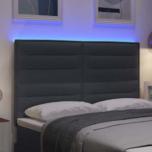 LED hlavová deska s LED pásky s čelo Tmavě šedá 160 cm textil - obrázek 4