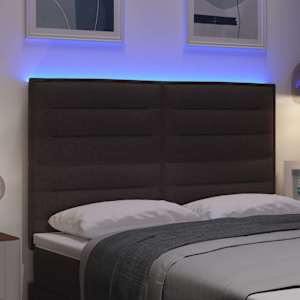 LED hlavová deska s LED pásky s čelo Tmavě hnědá 160 cm textil - obrázek 4