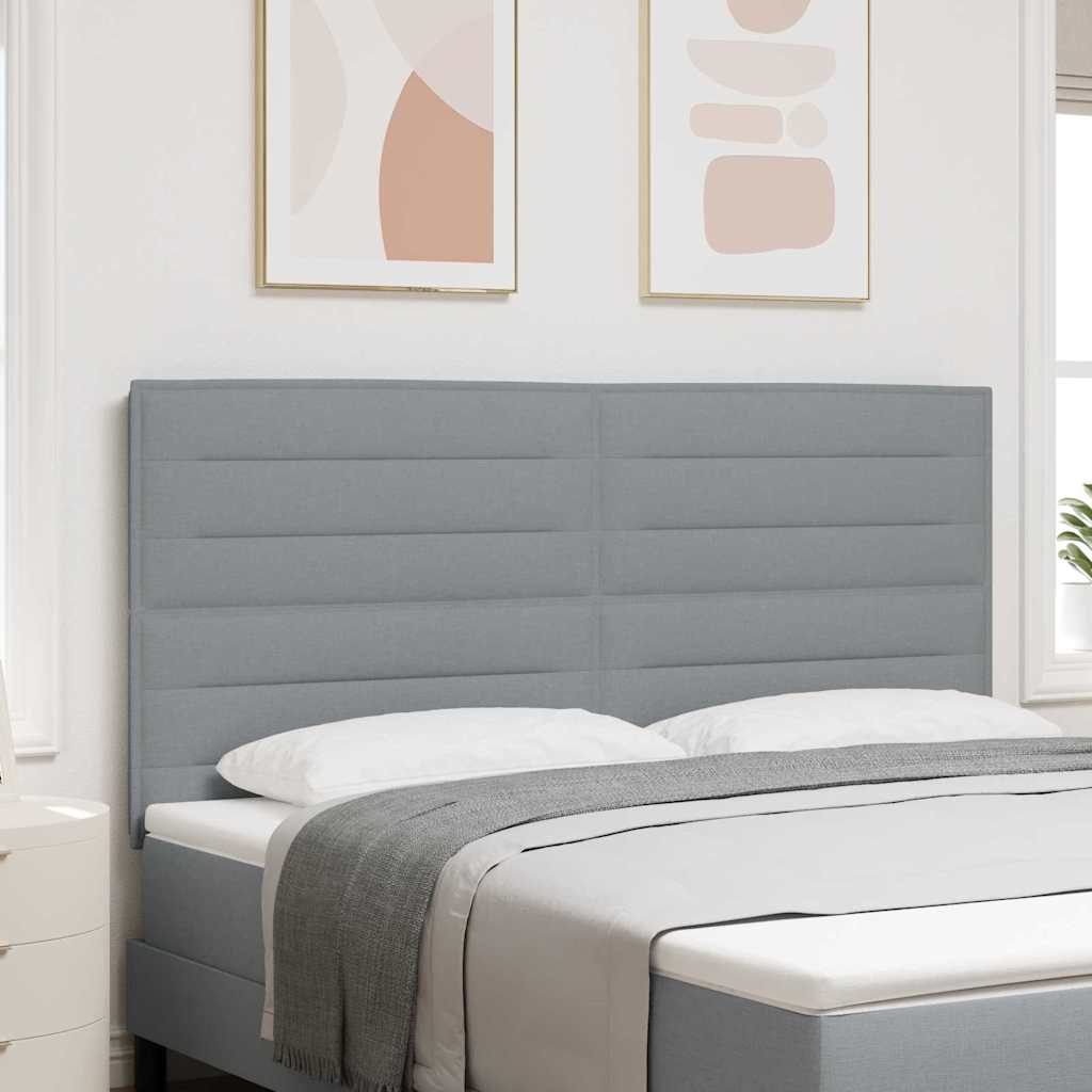 LED hovedgavl linjer design lys grå 90 cm stof