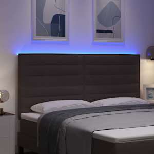LED hlavová deska s LED pásky s čelo Tmavě hnědá 180 cm textil - obrázek 4