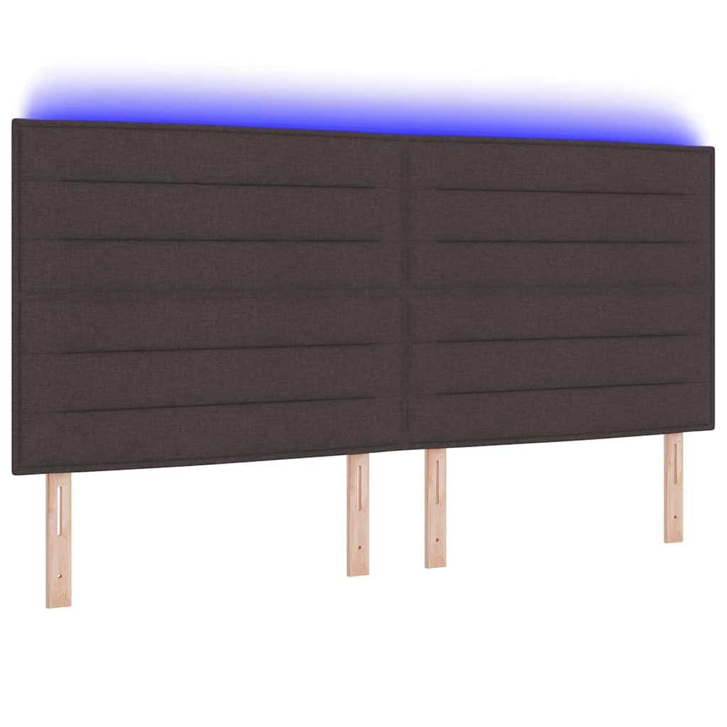 Thumbnail - vidaXL LED Kopfteil mit LED-Lichtleisten Dunkelbraun 200 cm Polyester