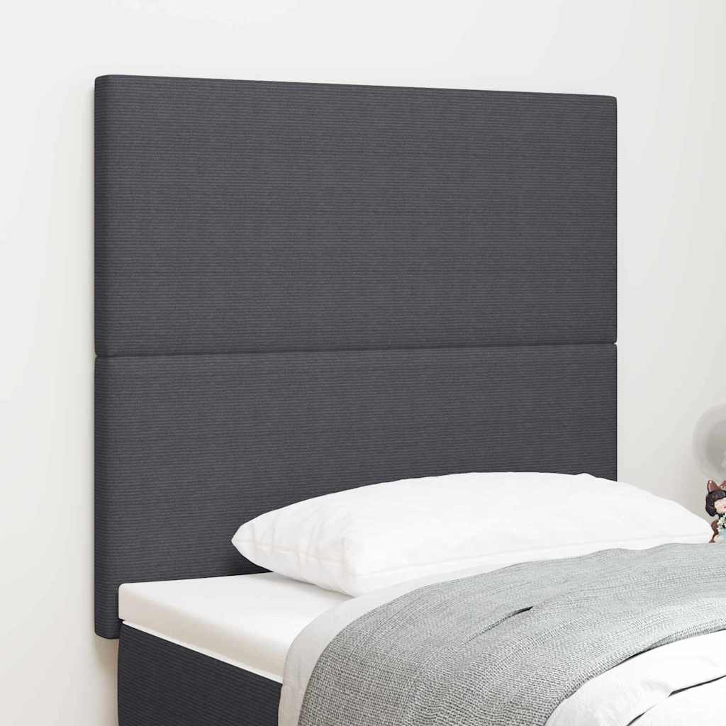 LED Päätytuki Tummanharmaa 80 cm Corduroy Kangas
