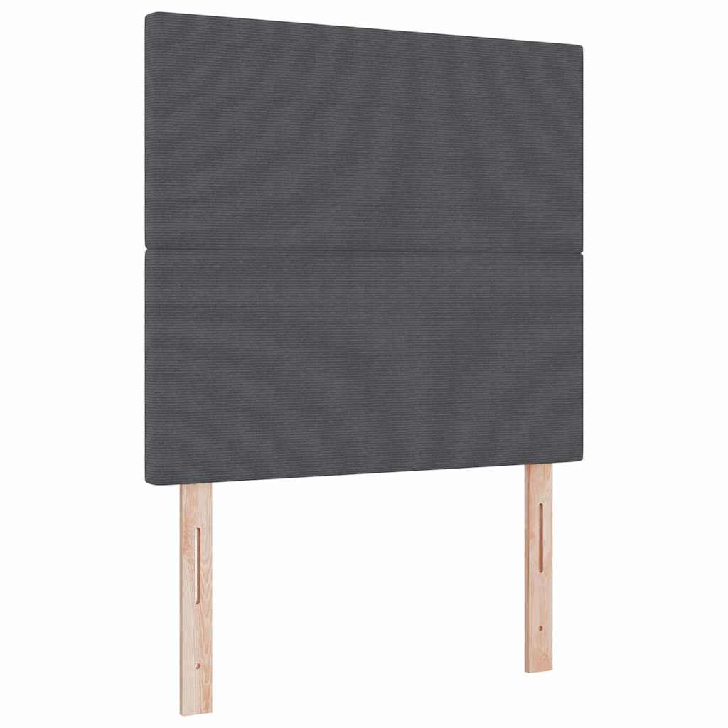 LED Päätytuki Tummanharmaa 80 cm Corduroy Kangas