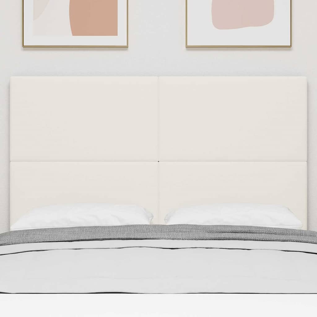 Thumbnail - vidaXL LED Kopfteil mit LED-Lichtleisten Creme 144 cm Polyester