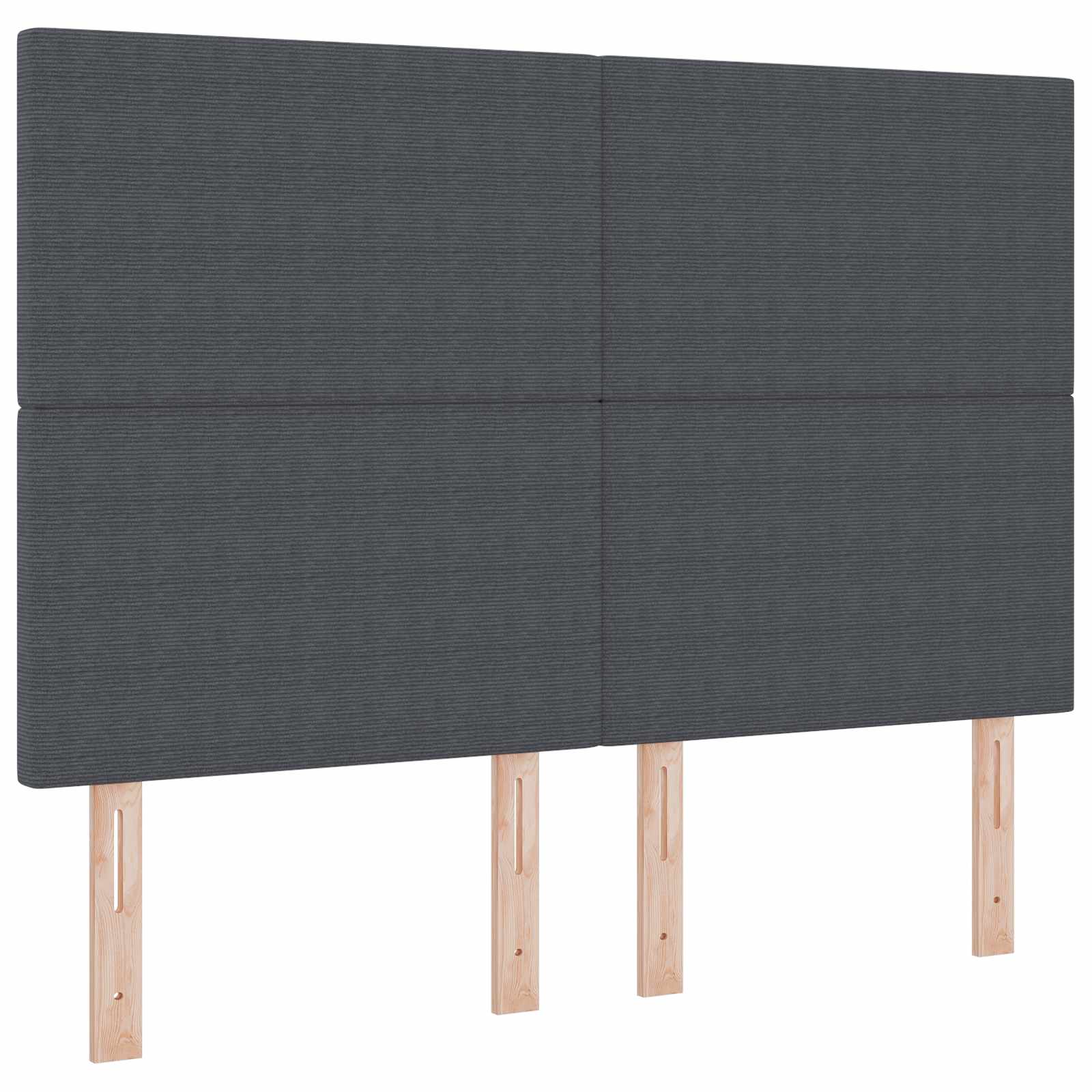 LED hlavová deska s LED pásky Tmavě šedá 160 cm Žebrovaná látka - obrázek 2