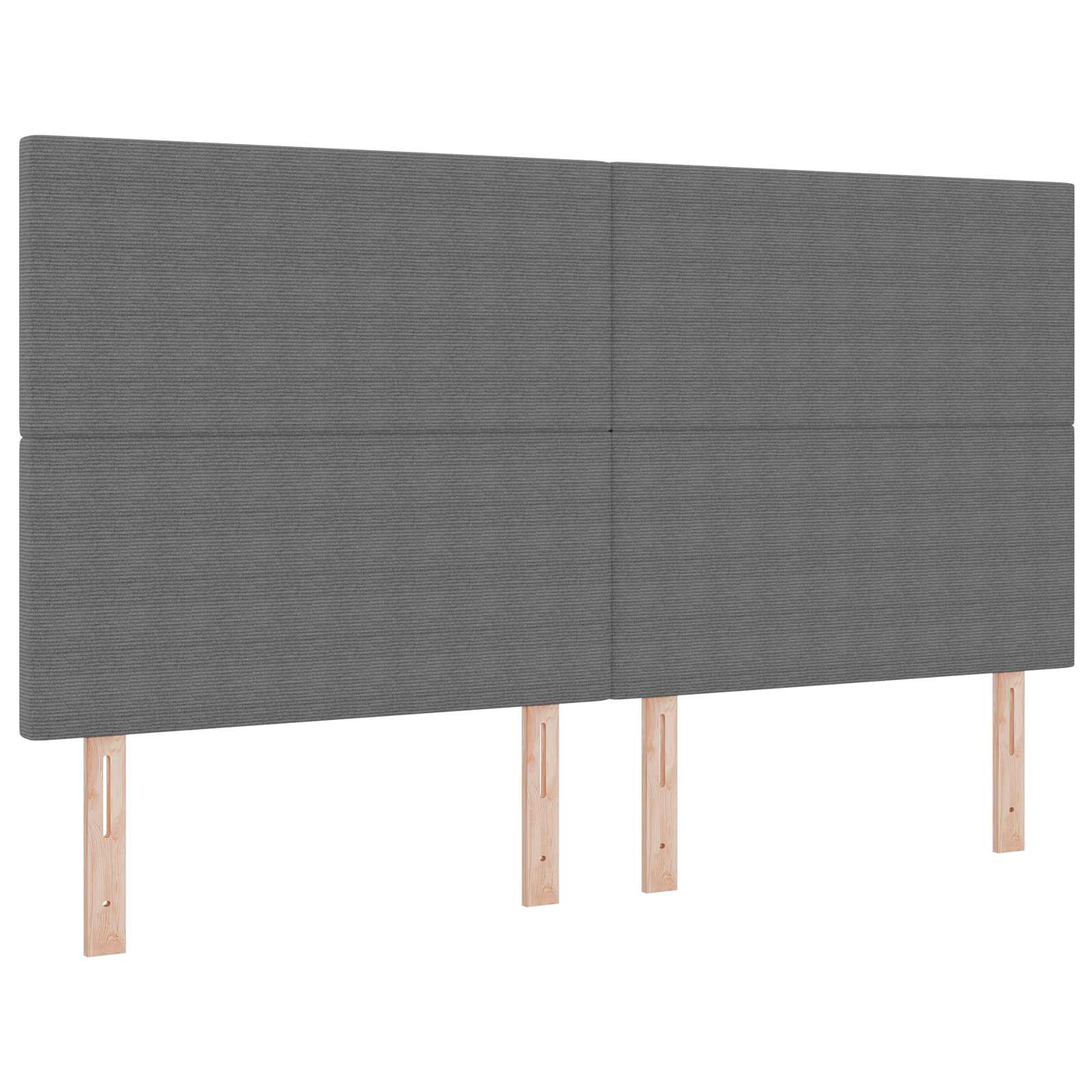 LED hlavová deska s čelo Světle šedá 180 cm Žebrovaná látka - obrázek 2