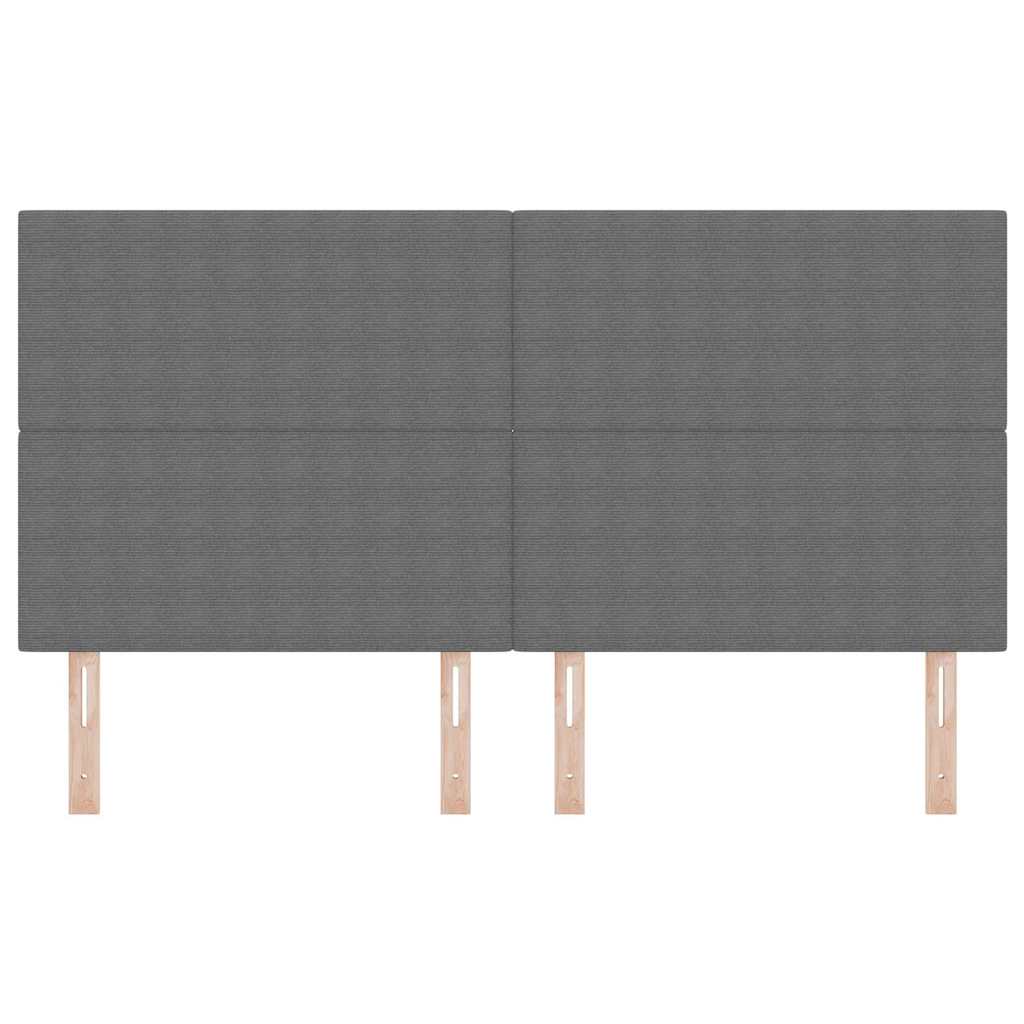 LED hlavová deska s čelo Světle šedá 180 cm Žebrovaná látka - obrázek 5