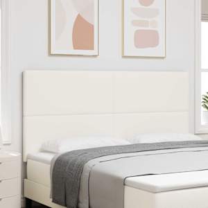 LED glava postelje z LED trakami krema 180 cm Žametna tkanina