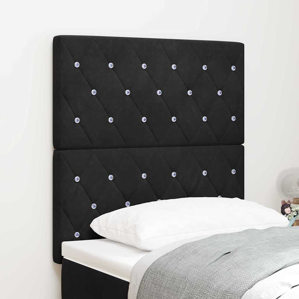 LED-päätuki Mustana 80 cm Sametista