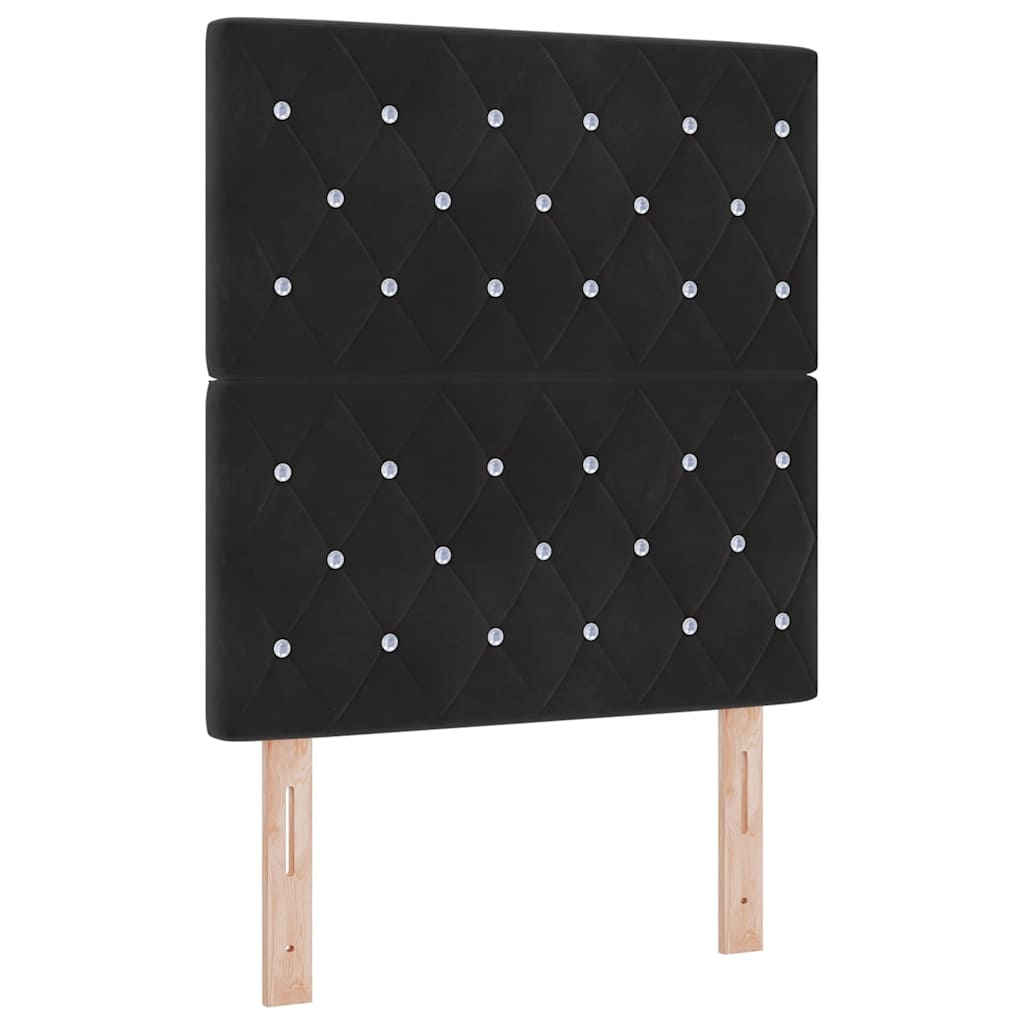 LED-päätuki Mustana 80 cm Sametista