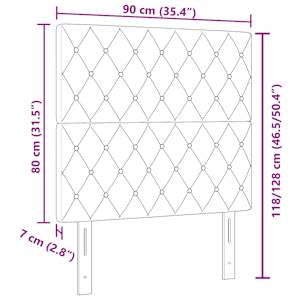LED hlavová deska s čelo Tmavě zelená 90 cm Polyester - obrázek 10