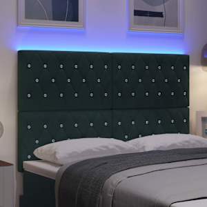 LED hlavová deska s LED pásky s čelo Tmavě zelená 144 cm samet - obrázek 4