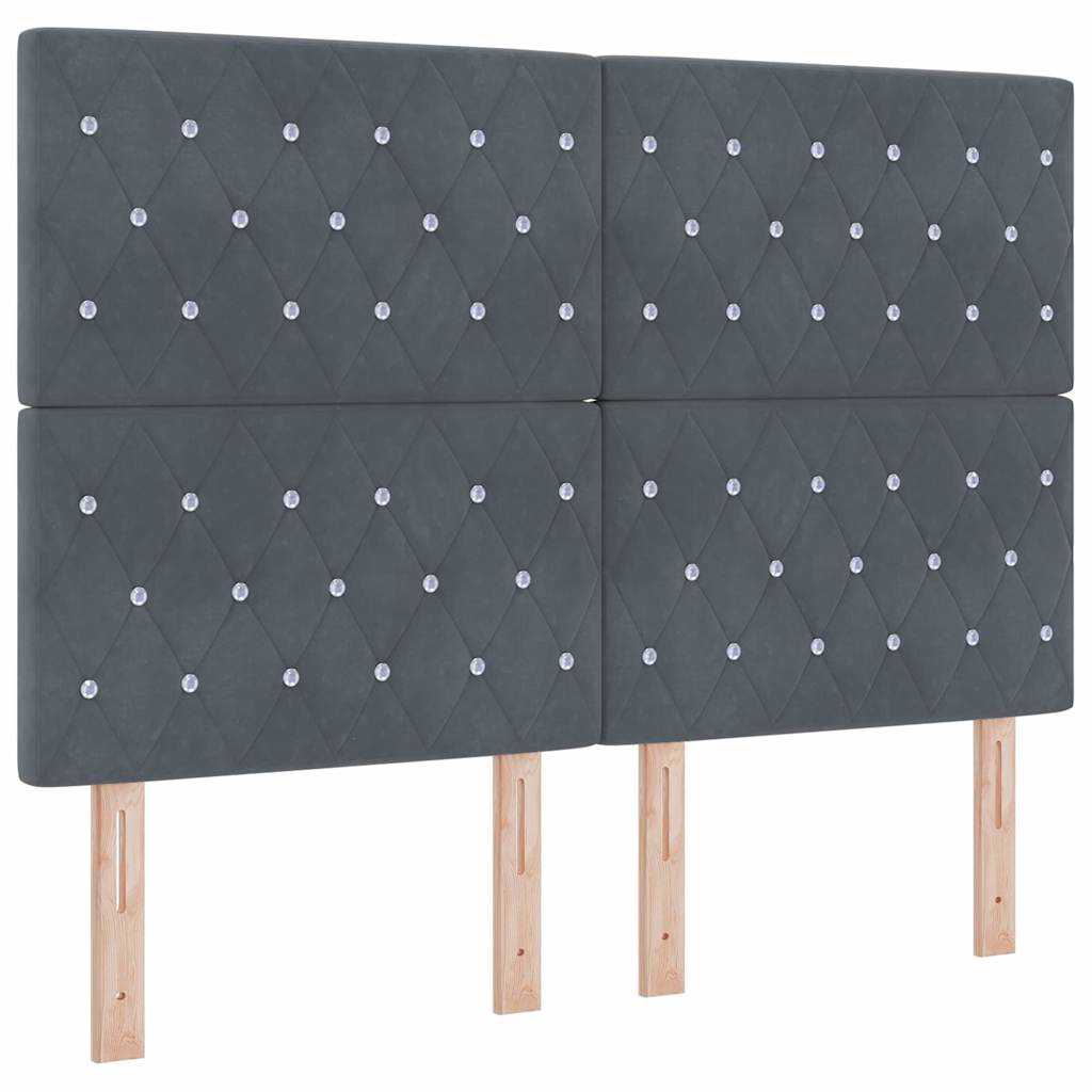 LED-sänkytausta Tummanharmaa 80 cm Sametti