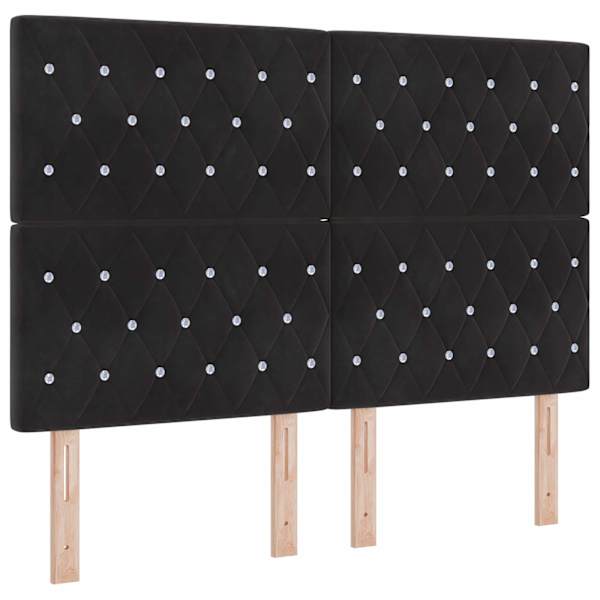 vidaXL LED peatoed LED-ribadega peaga Must 160 cm Samet