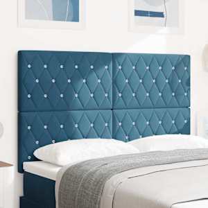 LED hlavová deska s čelo Tmavě modrá 160 cm Polyester - obrázek 1