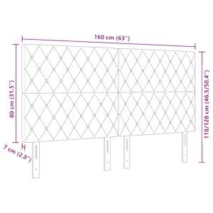 LED hlavová deska s čelo Tmavě modrá 160 cm Polyester - obrázek 10