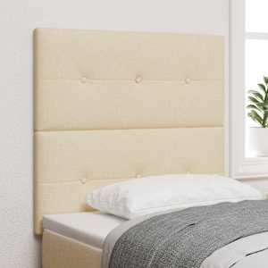 LED glava postelje z LED trakami z vzglavjem krema 80 cm blago