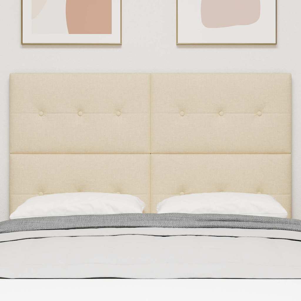 Thumbnail - vidaXL LED Kopfteil mit LED-Lichtleisten Creme 144 cm Stoff