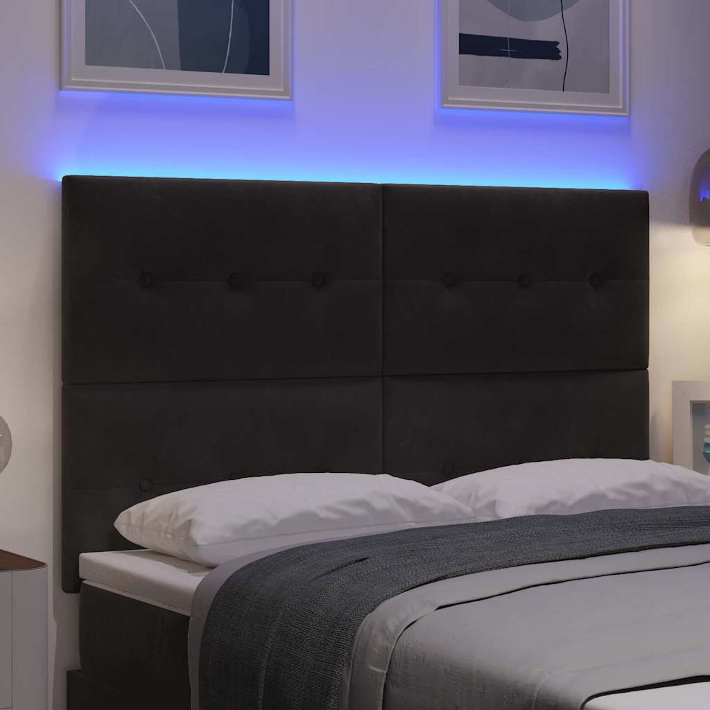 LED hlavová deska s LED pásky Černý 144 cm samet - obrázek 4