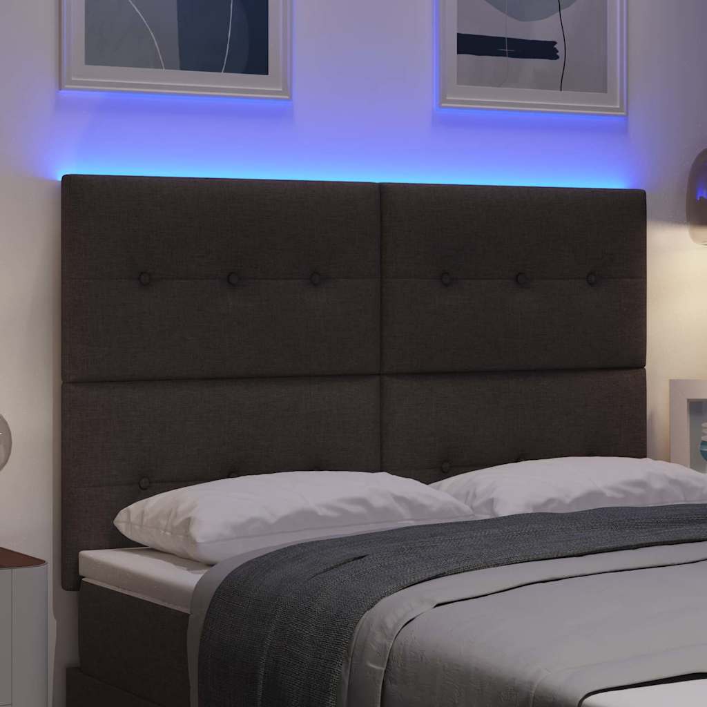 LED hlavová deska s LED pásky s čelo Tmavě hnědá 160 cm textil - obrázek 4