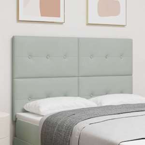 LED glava postelje z LED trakami Svetlo siva 160 cm Žamet