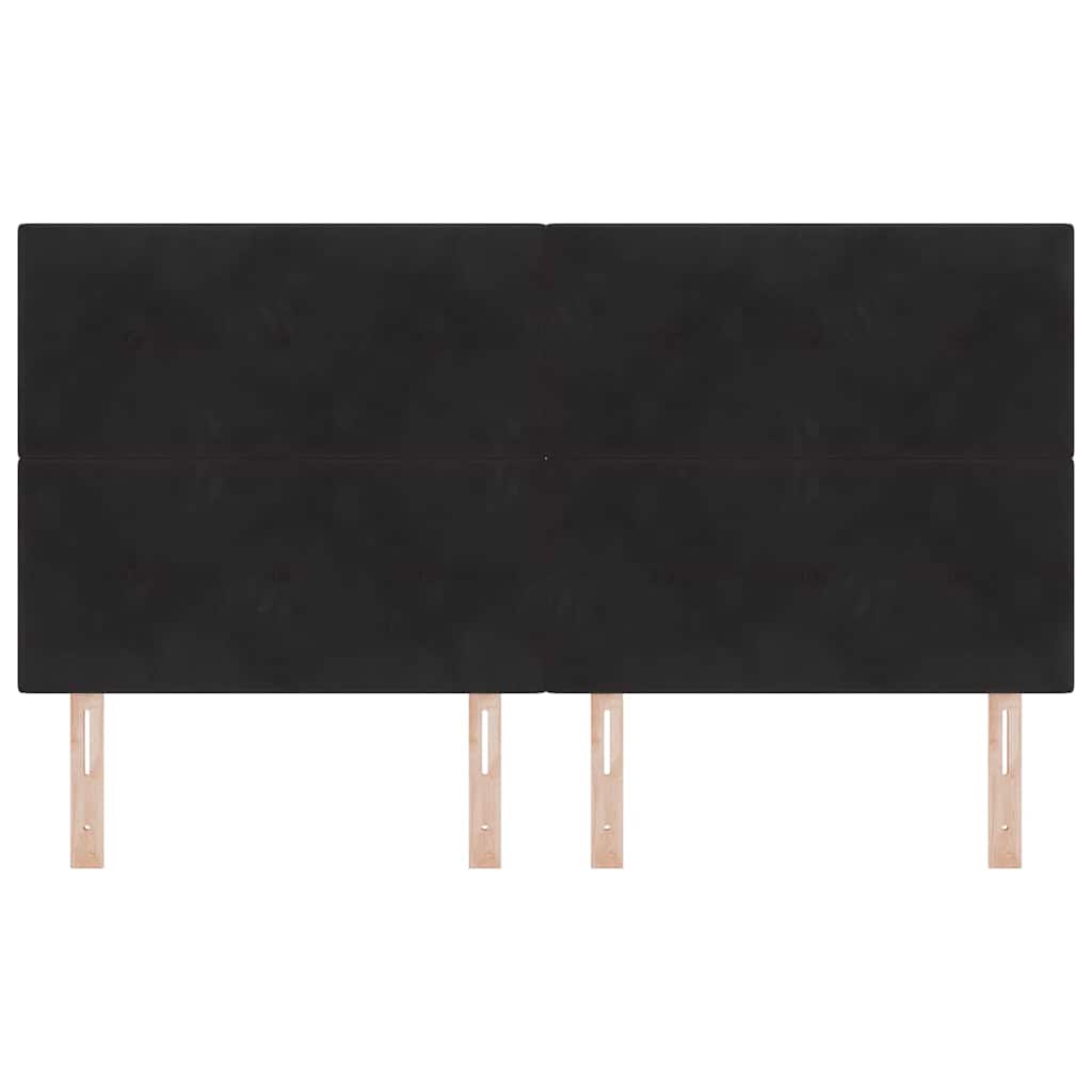 LED glava postelje z LED trakami Črna 180 cm Žamet - slika 5